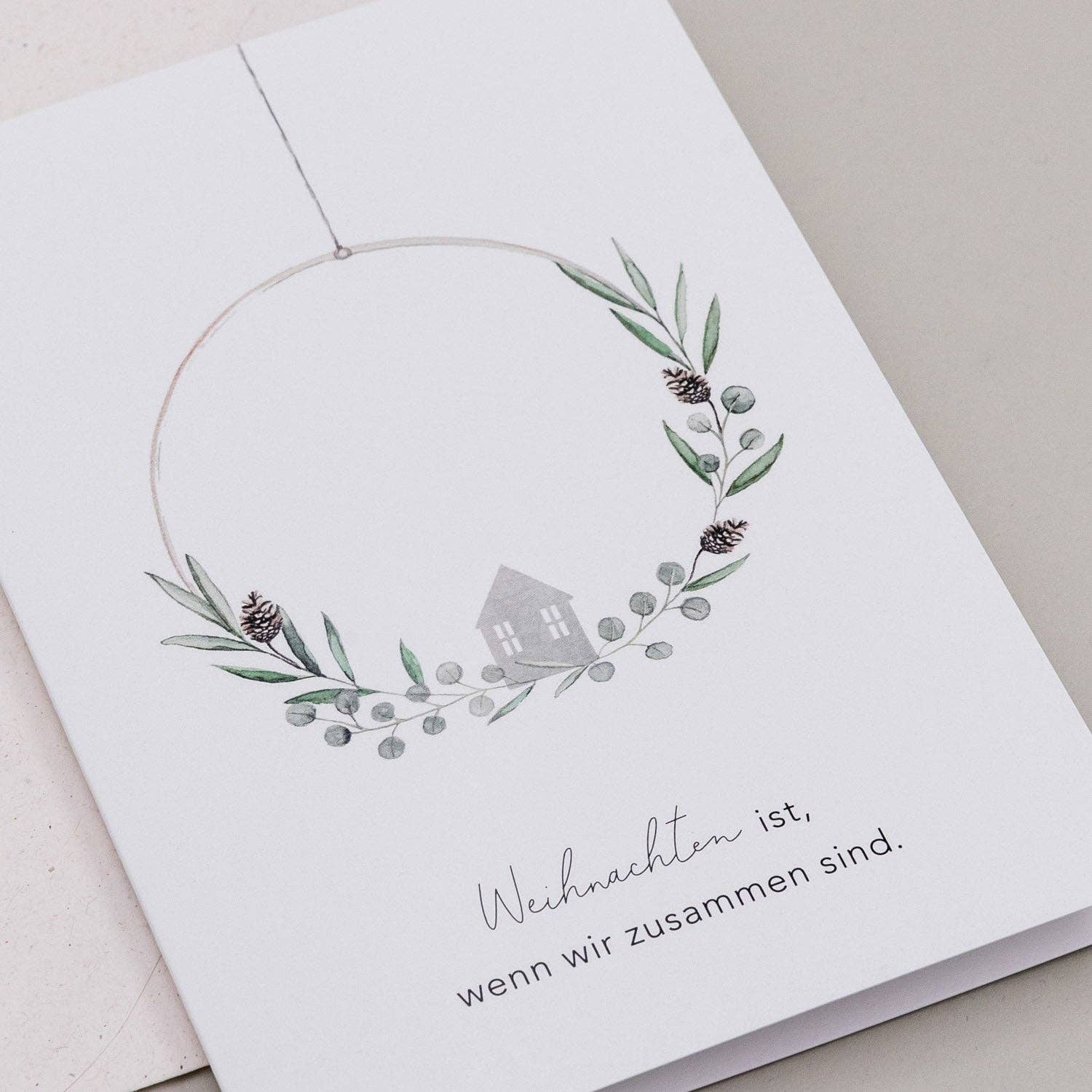 Eulenschnitt - Wholesale Christmas Card - Folded card Christmas wreath (PU = 10 pcs.)1