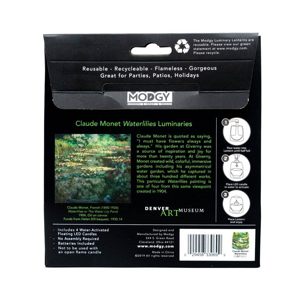 Modgy - Wholesale Lantern - Luminary Lantern - Claude Monet Waterlilies2