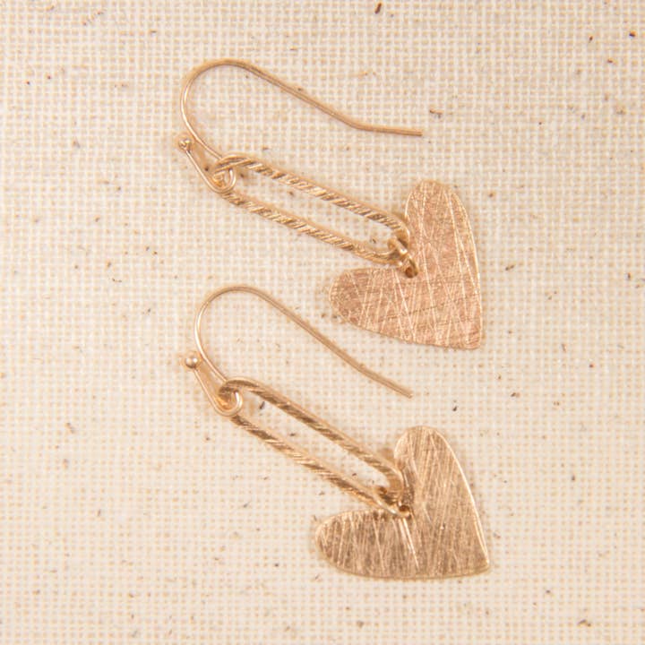 E2311-G 1.5" Heart & Link Dangle Earring for wholesale by CEmeraki