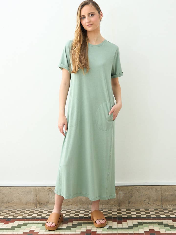 Aqua groene rechte jurk voor wholesale door Cottyfish