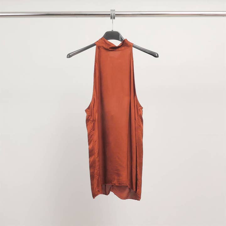 Cecile Wang - Wholesale Blouse - Women's - Sleeveless high-neck top in viscose TDM18809-32