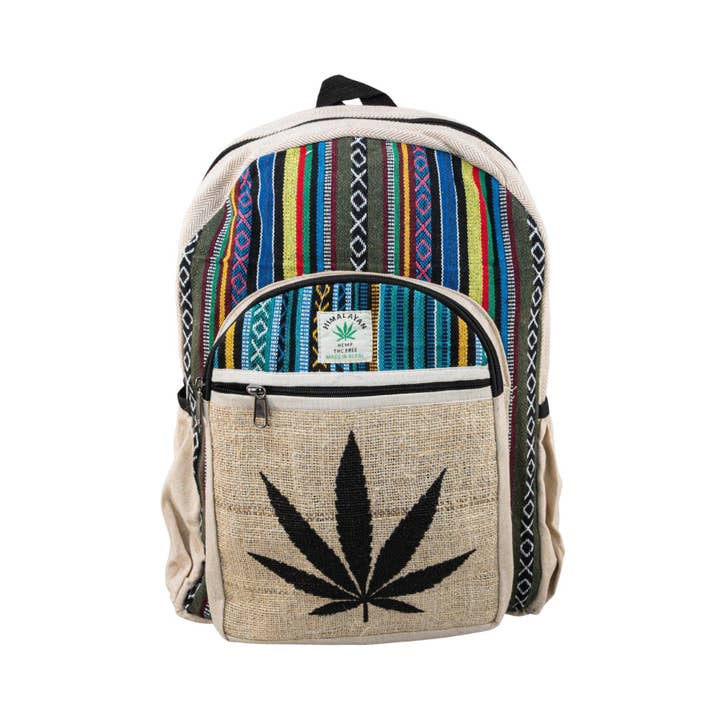 ThreadHeads Leaf with Colorful Stripes Backpack for wholesale by Up N Smoke
