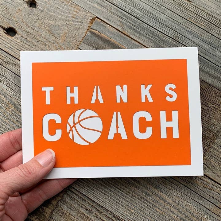 Basketball Coach Thank You Card for wholesale by Louise Lauret