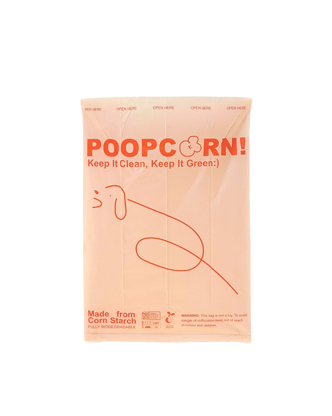 POOPCORN - Wholesale Pet Poop Bag - Poopcorn Biodegradable Poop Bags (8 Rolls/Box)2