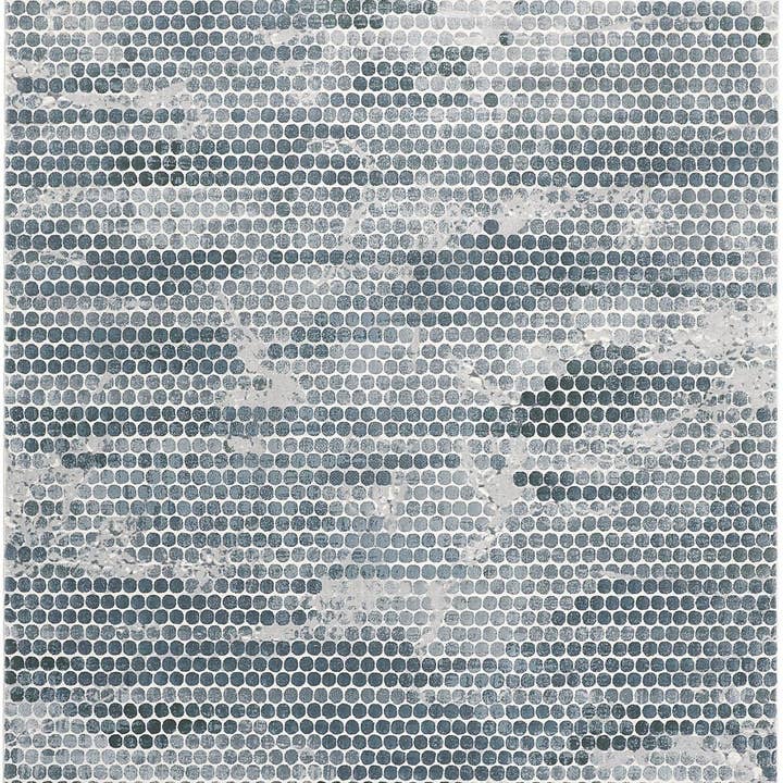 Tapis vieilli à pois bleus et gris de 5 pi x 8 pi pour la vente par HomeRoots
