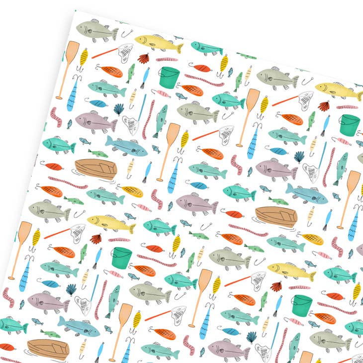 Wholesale Fishing Gift Wrap - Birthday Wrapping Paper Sheets - For Him for  your store - Faire