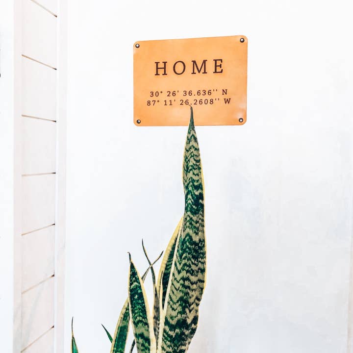 Custom Leather Wall Decor Sign for wholesale by Iron and Grain Leather Co.