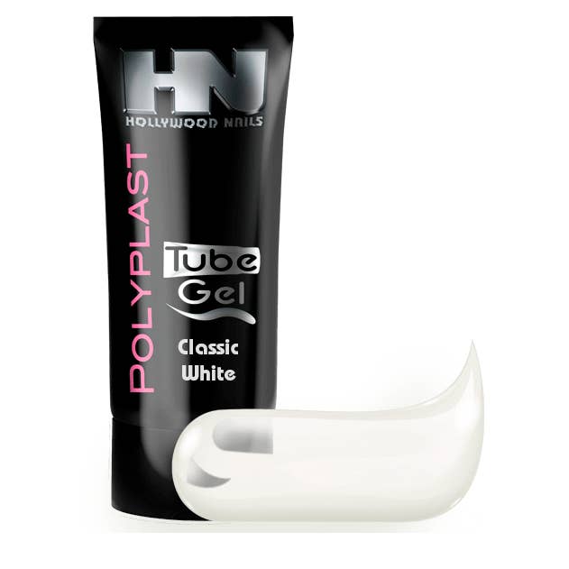HOLLYWOOD NAILS – wholesale Nailcare set – PolyPlast Tube Gel Classic White 30 g