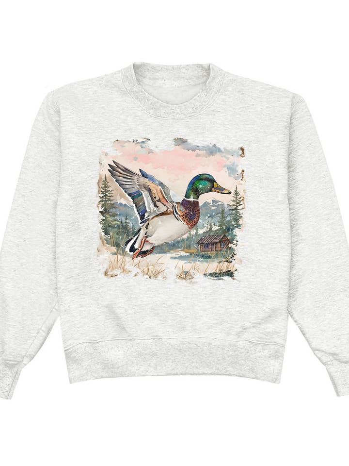 Lucy + Company - Wholesale Graphic Sweatshirt - Women's - Mallard Duck Camo Graphic Sweatshirt - Lane Seven1