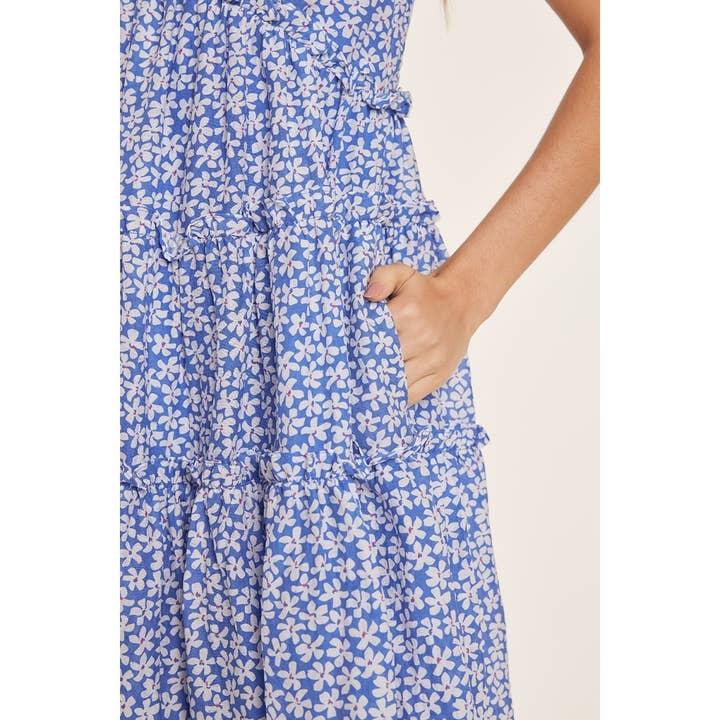 idem ditto - Wholesale Dress - Women's - FLORAL PUFF SLEEVED BABYDOLL MINI DRESS