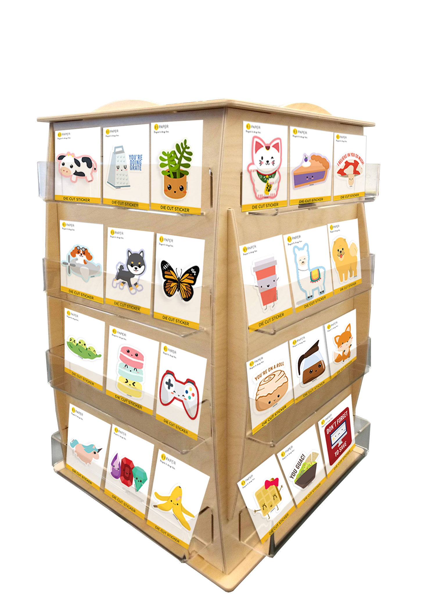 IMPAPER - Wholesale Retailer Display - Paper & Novelty - Sticker Display Rack Package (Multiple Options)1
