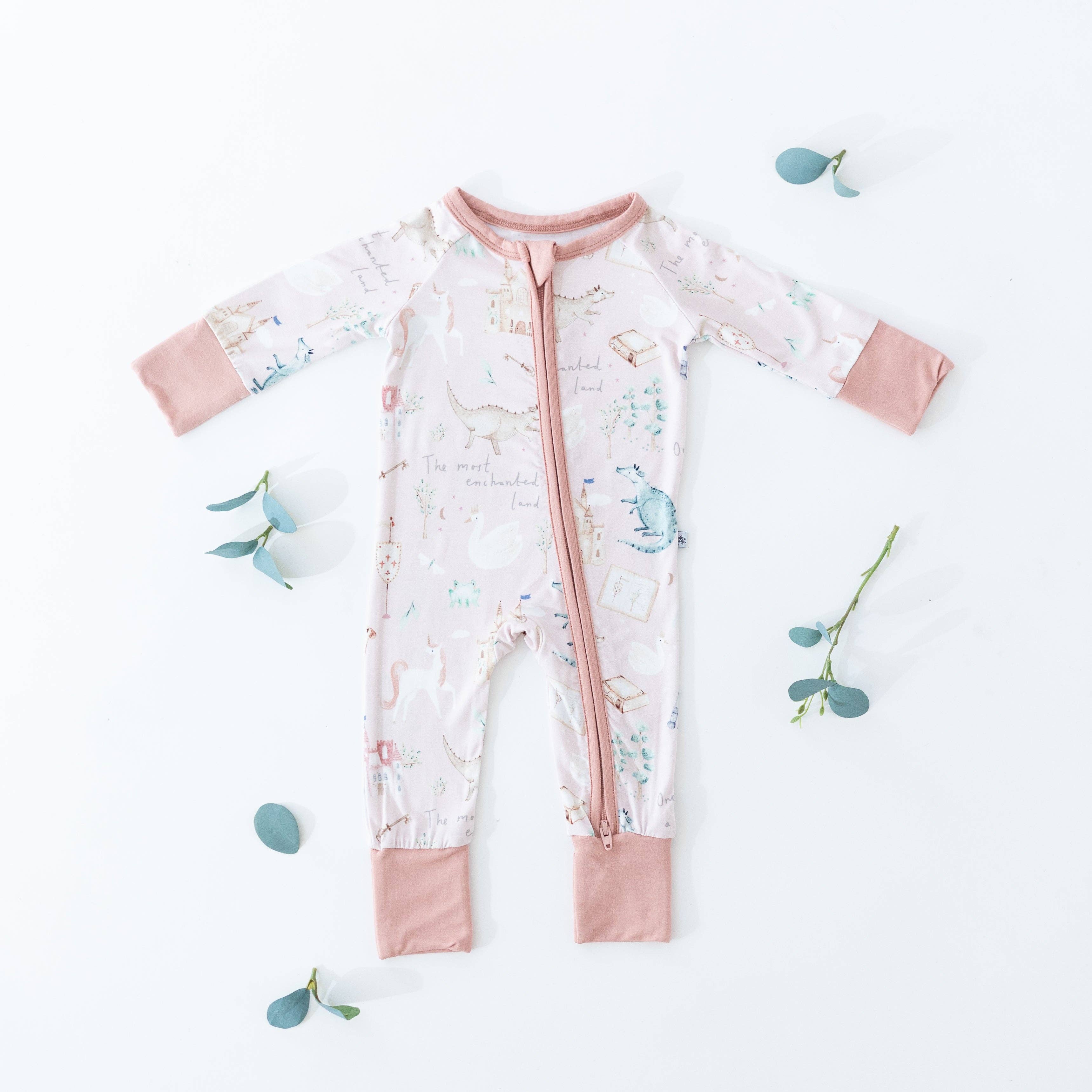HUGGA BABIES - Wholesale Sleepsuit - Baby - Once Upon A Time Bamboo Zipper Lounger1