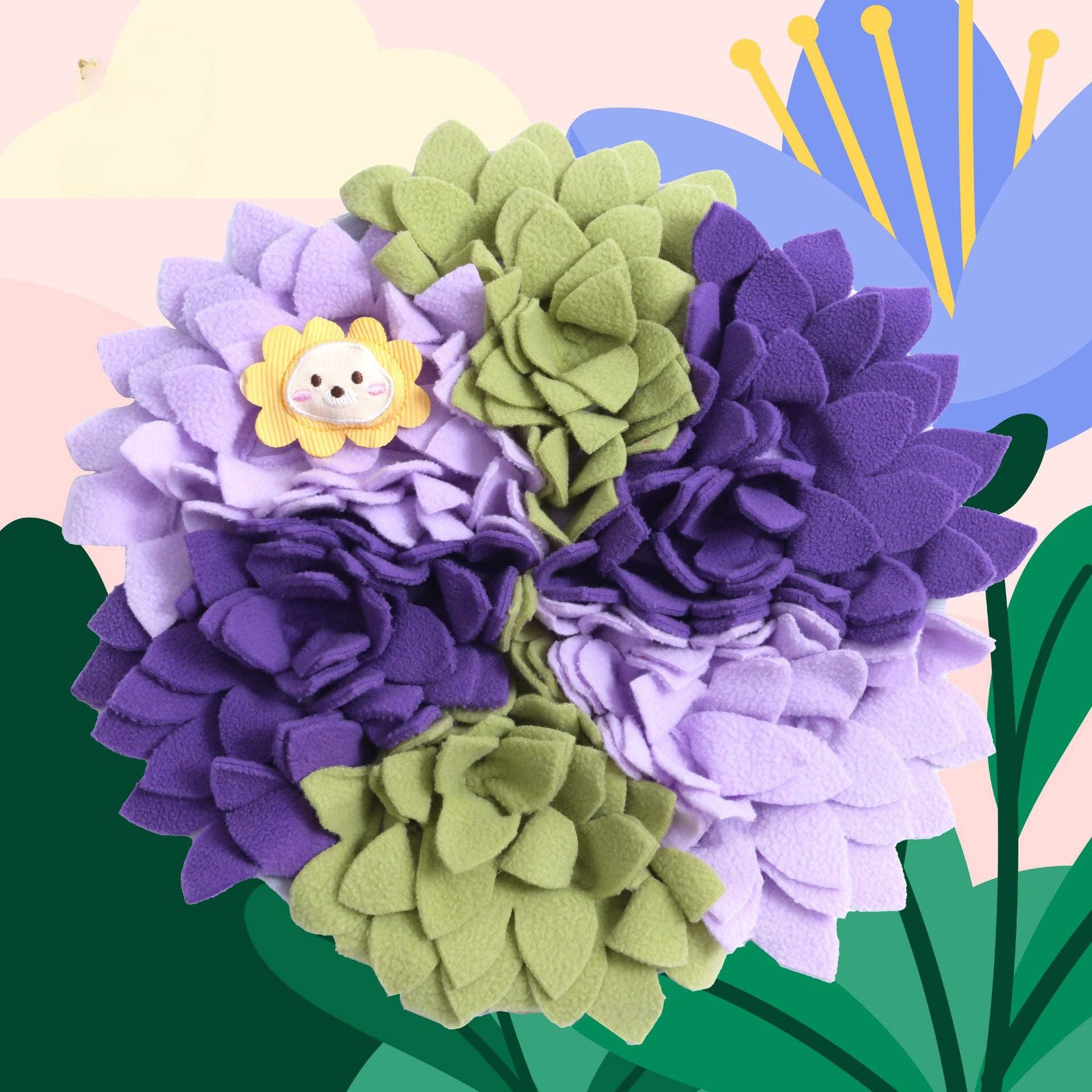 Cheerhunting - Wholesale Pet Food Mat - Dog - Snuffy - Round Flower Snuffle Mat for Dogs2