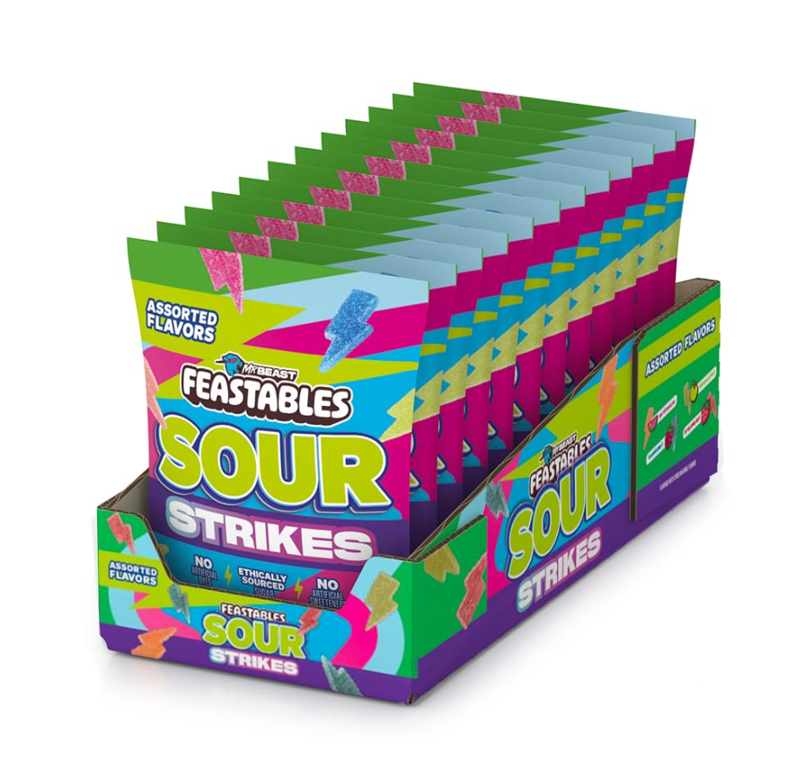 iSweet.ca - Wholesale Gummy - (S4-03) MrBeast-Feastables-Sour Strike 4.5oz(127g)x12 Units0