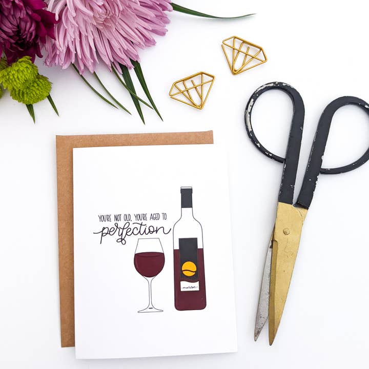 Carte d'anniversaire vieilli à la perfection pour la vente par Real Happy Designs