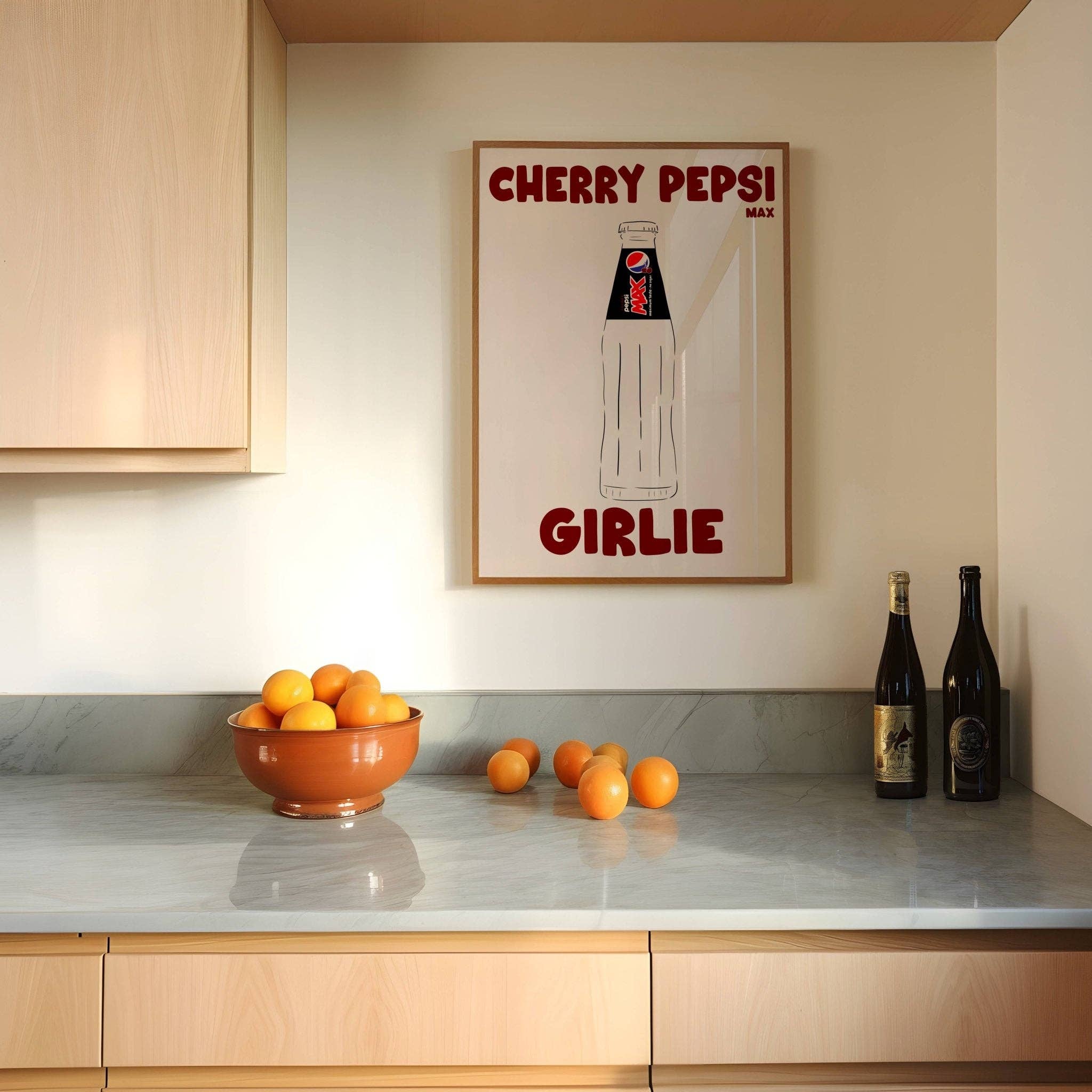 Novaa B Studio – wholesale Art print – Cherry Pepsi Max Girlie Wall Art - Retro Drink Print 1