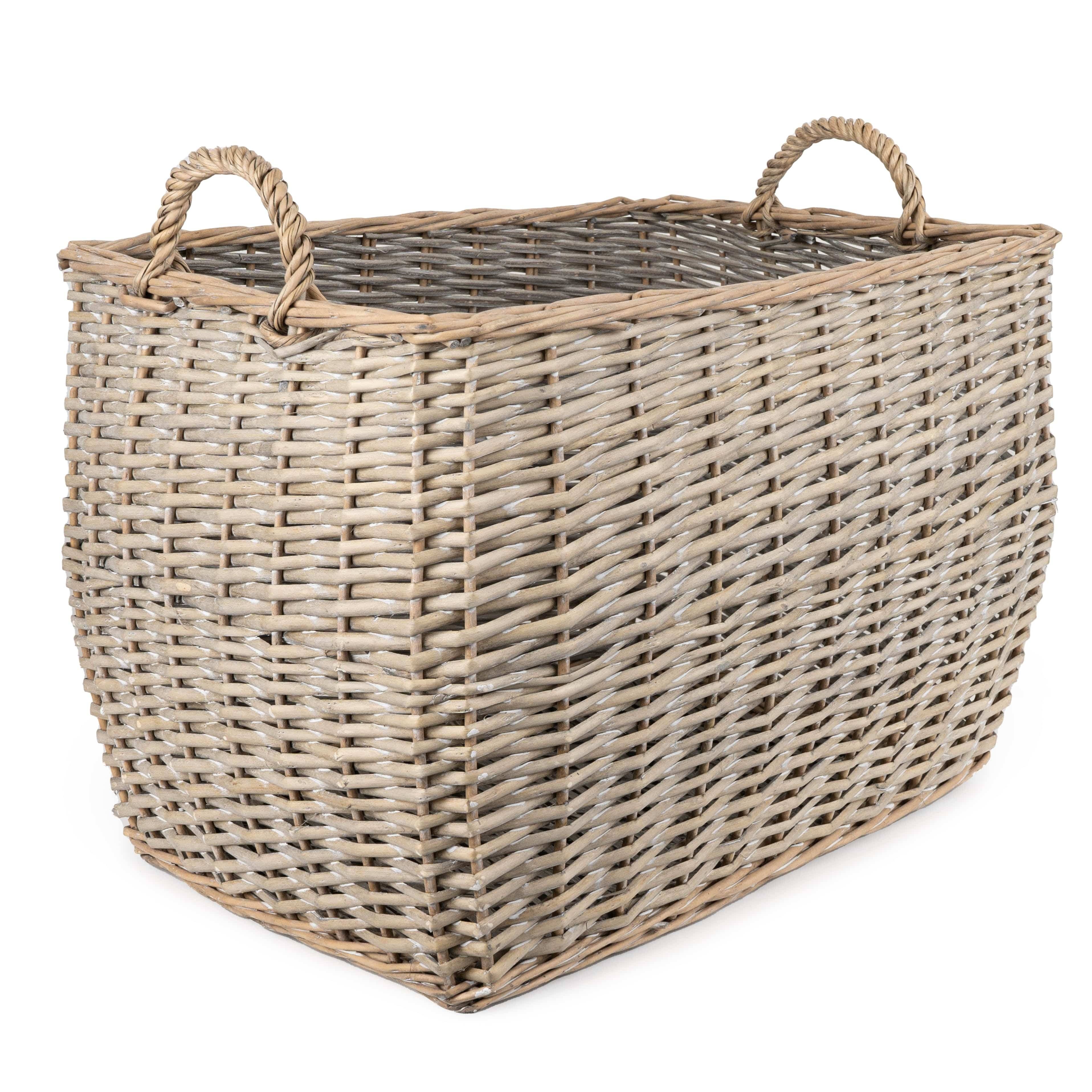 Candlelight Products Ltd – wholesale Basket – Rectangular Log Basket - Grey 3PK1