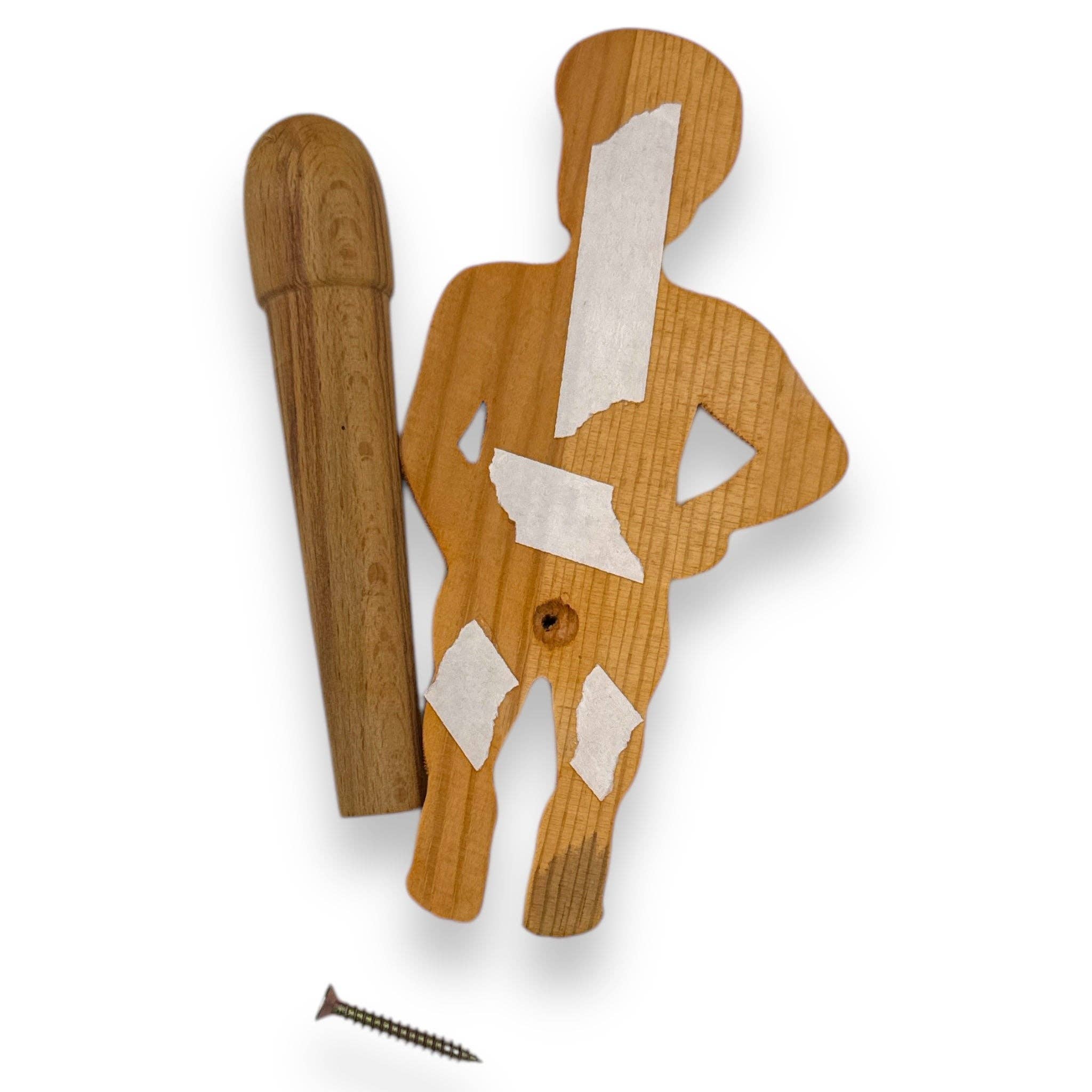 Kinky Pleasure - Wholesale Toilet Paper Holder - Kinky Pleasure - AX112 - Toilet Roll Holder Manneken Piss - Made of Wood with Installation Kit5