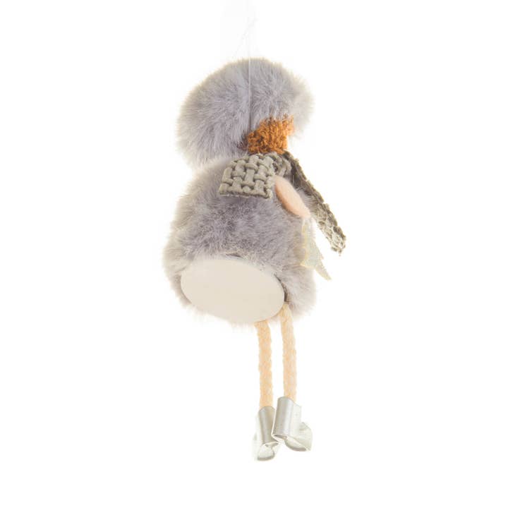 Starlight Collection - Wholesale Ornament - Gray Cozy Angel Ornament with knit scarf1