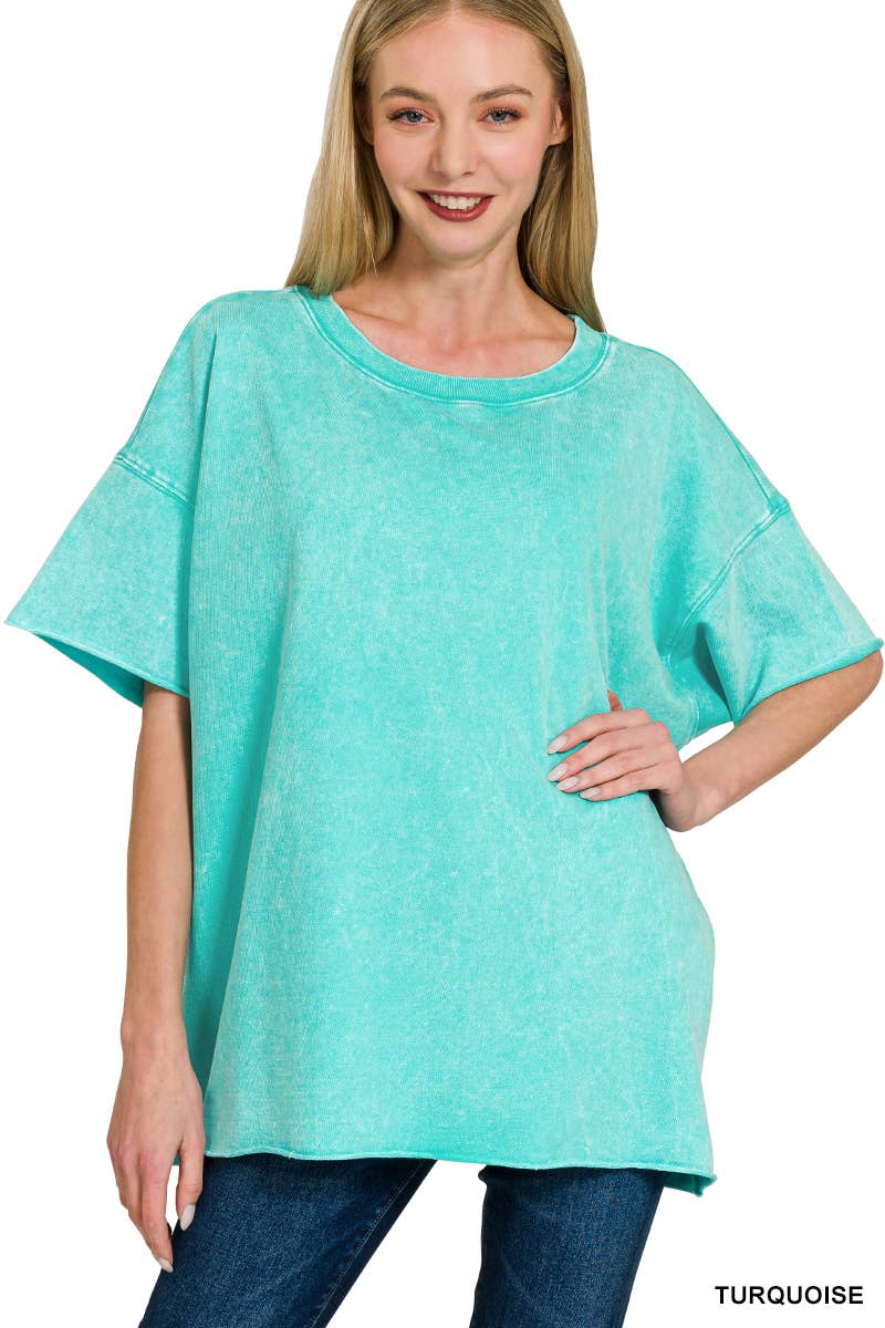 42POPS - Wholesale T-Shirt - Women's - ".._ Washed French Terry Loose fit Top Reg/Plus29