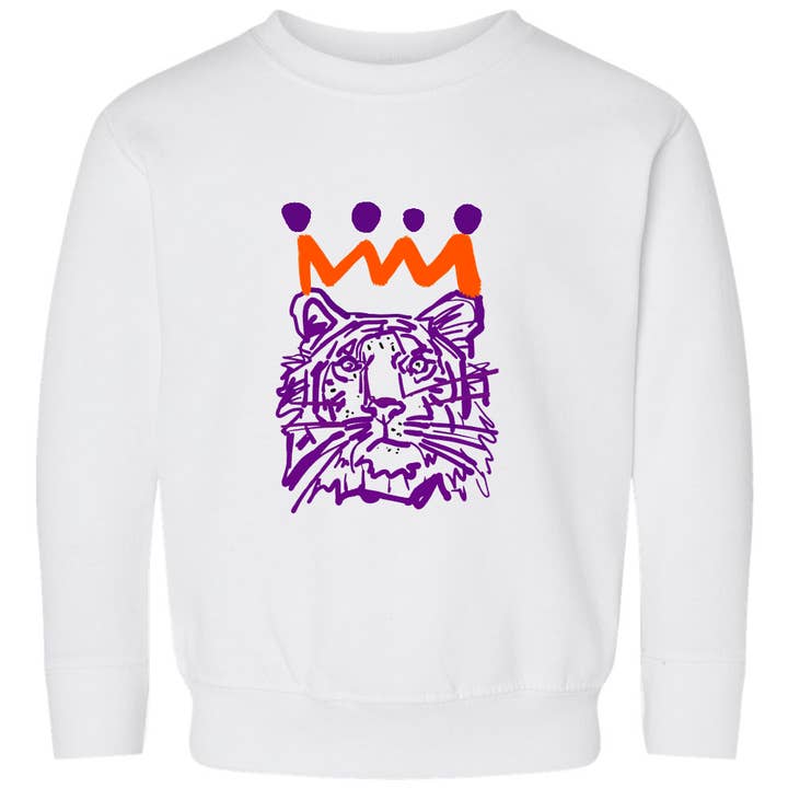Sudadera juvenil naranja x morado con tigre para venta al por mayor de Stadium Shoppe & Co
