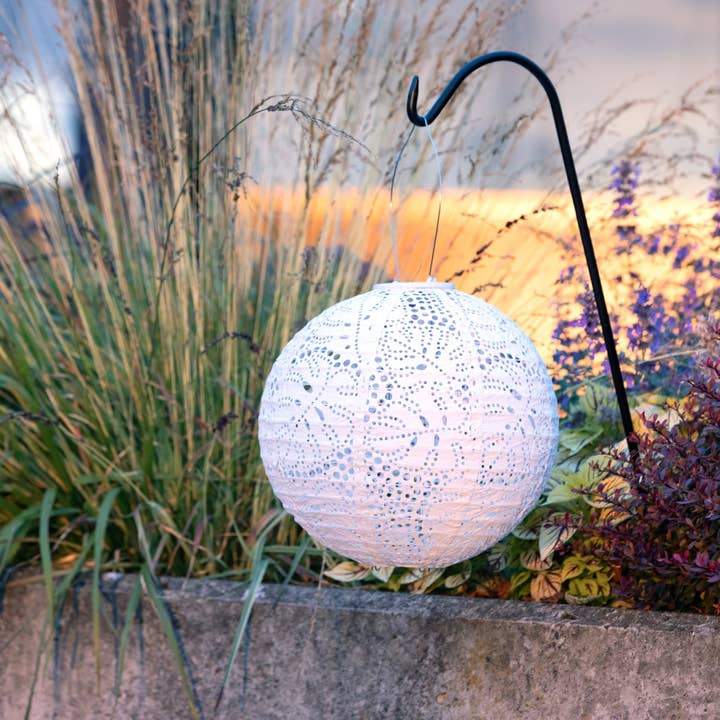 Allsop Home & Garden - Wholesale Outdoor/Lawn Light - Stella Monstera 12" Globe Solar Lantern - Porcelain3