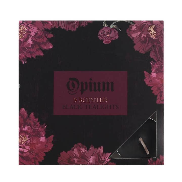 Something Different Wholesale - Wholesale Tea Light Candles - Pack of 9 Opium Scented Black Tealights