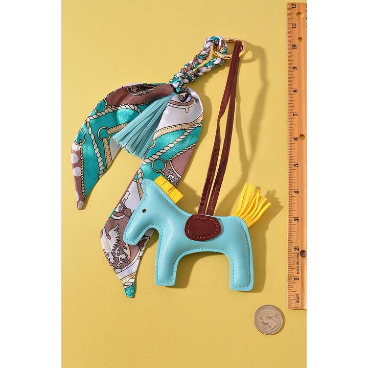 anbfashion - Wholesale Keychain - Women's - PONY HORSE SCARF BAG CHARM TASSEL KEYCHAIN