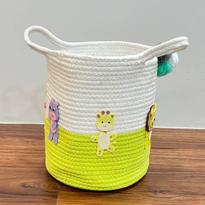 Ash and Vi - Wholesale Basket – Kids & baby - Jute Cotton Storage Basket - Animal Kingdom3