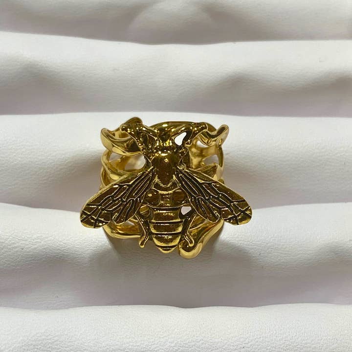 Anthologie, Co. - Wholesale Cocktail/Statement Ring - Gold Bee Cuff Ring