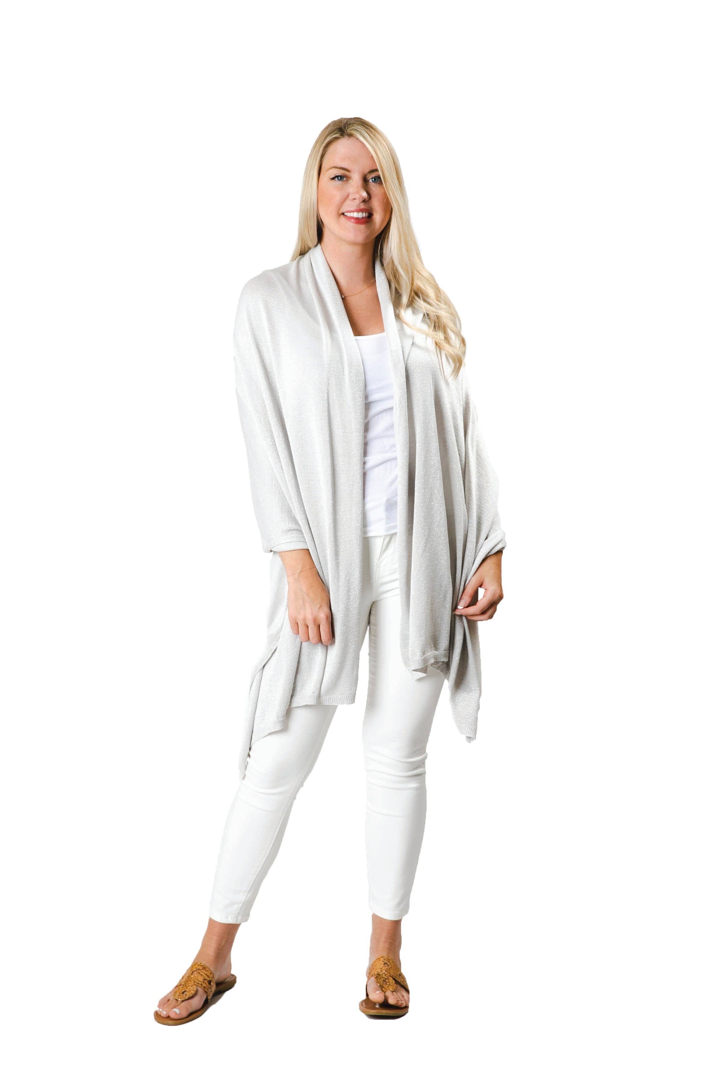 Top It Off - Wholesale Wrap - Women's - Ari Bamboo Metallic Shimmer Shawl - Year Round Chic4