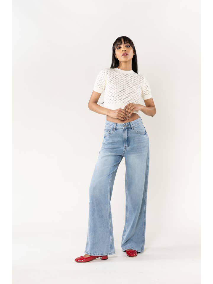 Nina Carter - Wholesale Jeans - Women's - Jean Lyocell Nina Carter large straight high waist T00112