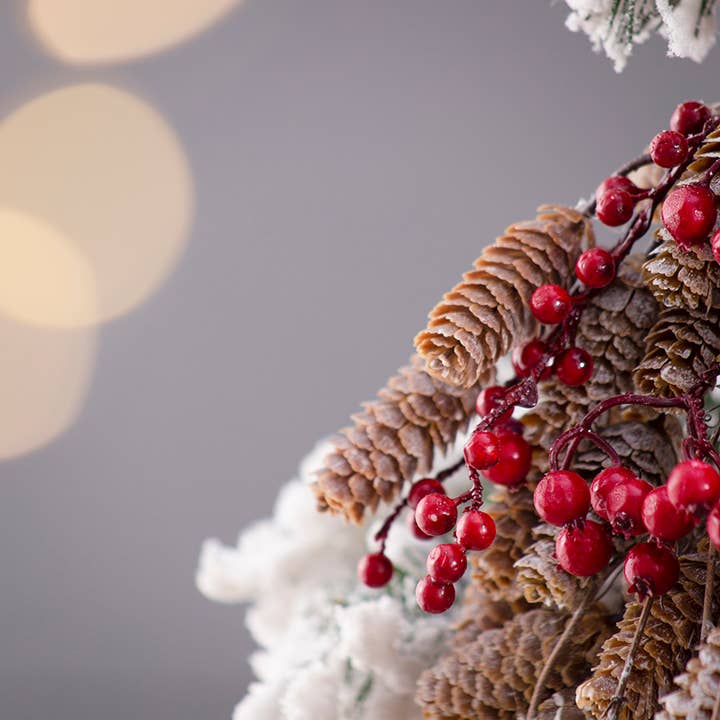 A&B Home Group Inc. – wholesale Christmas decoration – 27"H Faux Pinecone and Red Berry Swag1