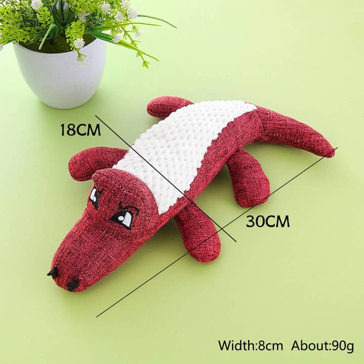 PAWPAWwholesale - Wholesale Pet Plush Toy - Dog - Linen Croc Chew Toy, Durable Fun for Dogs_CWMM54657
