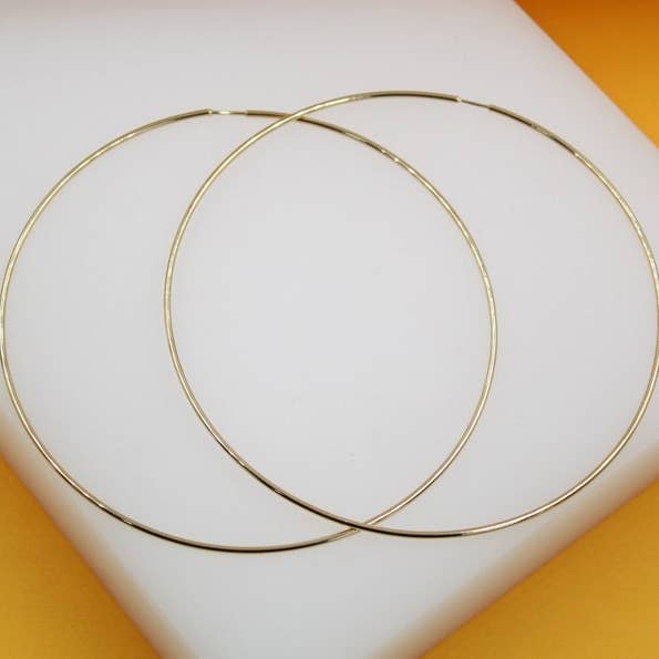 MIA Jewelry - Wholesale Hoop Earrings - 18K Gold Filled Large Thin Endless Hoop Earrings (J76)1