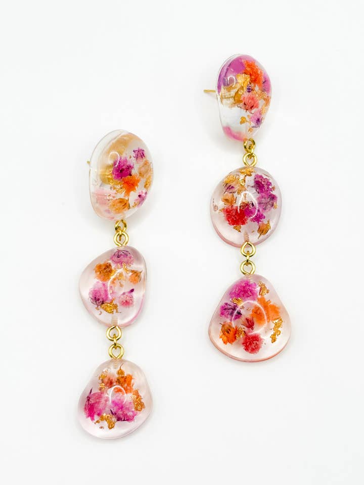 The Blossom Chapter Large Pebble 3-Drop Earrings for wholesale by CH Design