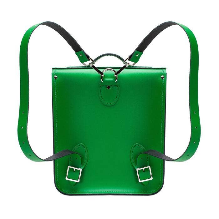 Zatchels - Vente Sac à dos – femme - Sac à dos de ville en cuir fait main - Vert - Petit2