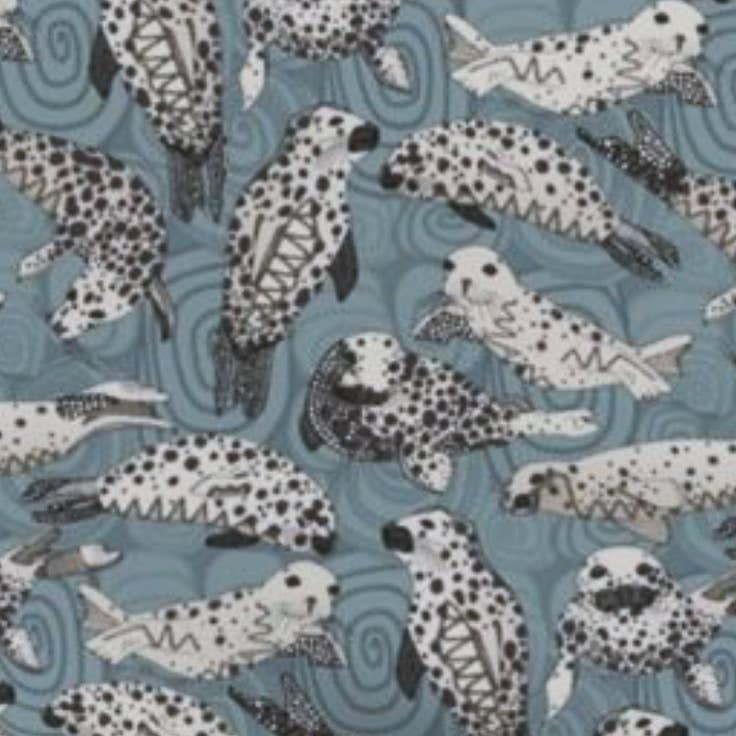 Jewells – wholesale Coin purse – Women’s – Cornish Seal blue fabric coin purse pouch2