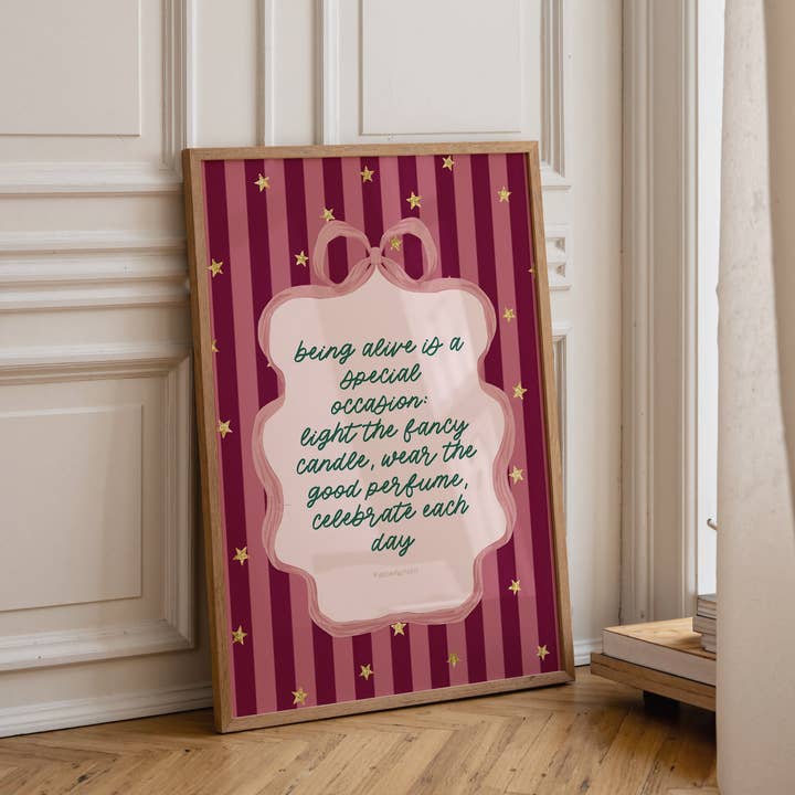 Célébrez chaque jour | Affiche Maison Douillette, affirmations pour la vente par Moo and May Studio