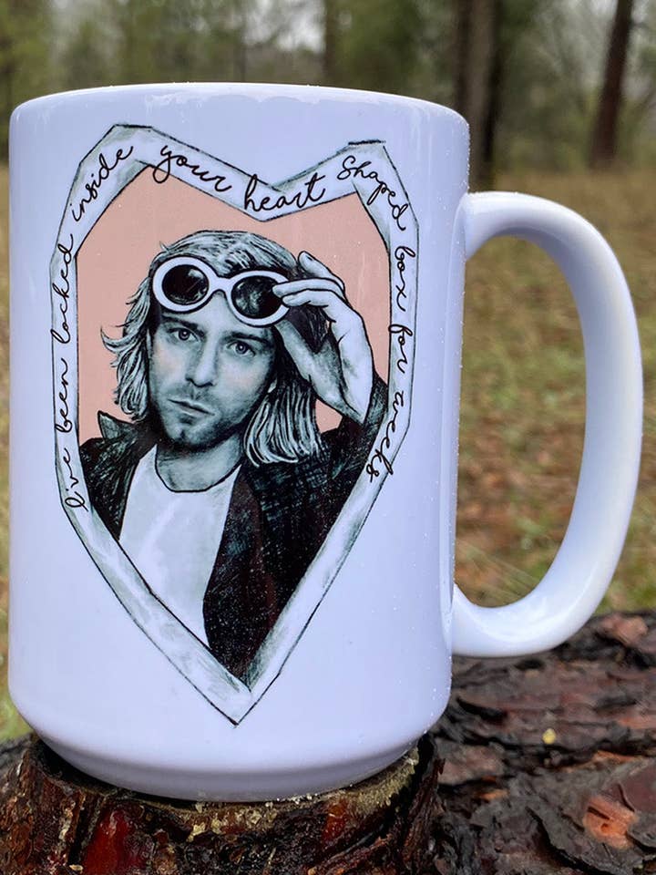 Kurt Cobain/Nirvana Mug for wholesale by Cosmic Shark Clothing
