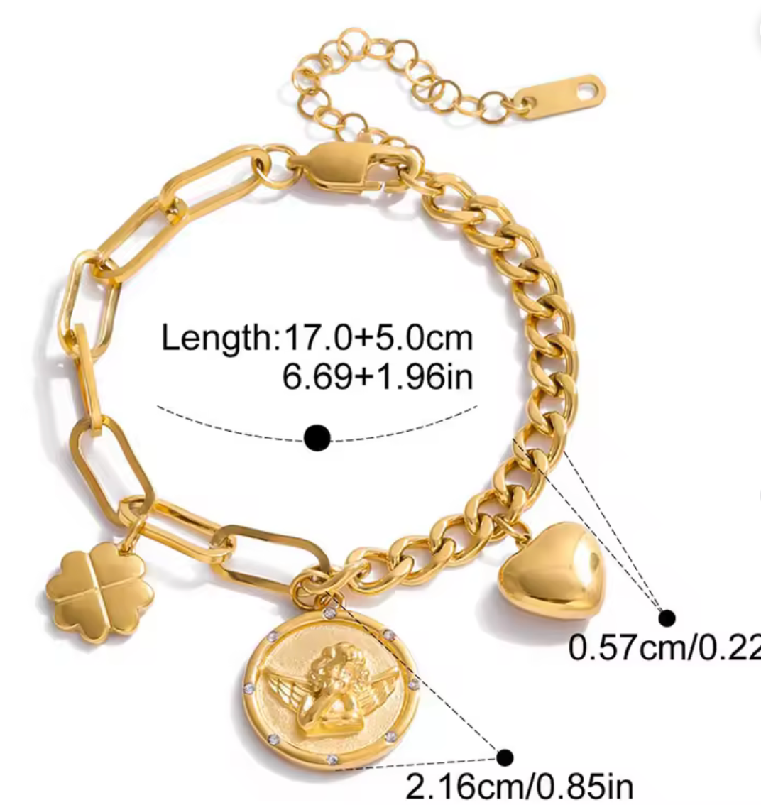 HoopLa – wholesale Berlockarmband – Cleo Coin Charm Armband 14K Guld & Silver-Vattentät1