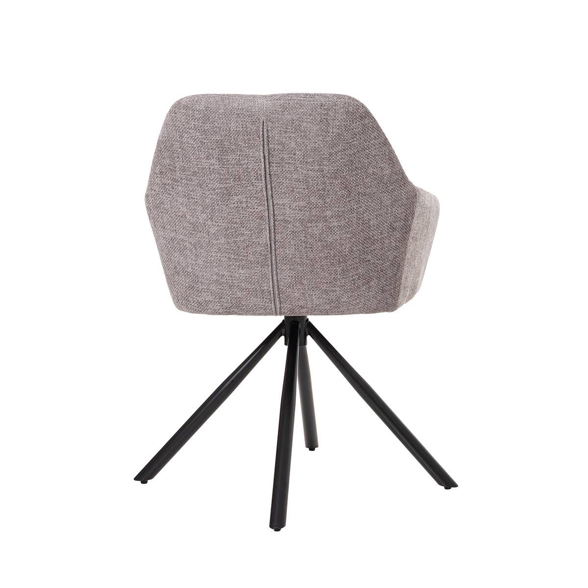 Gdeco - Wholesale Chair - Claire 360º swivel chair, gray upholstery, metal legs4