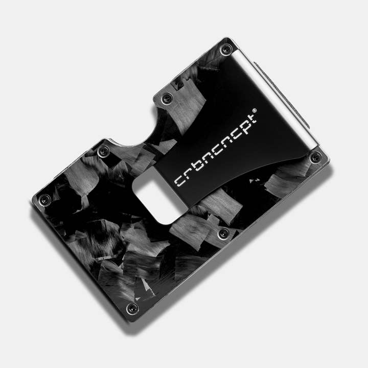 Forged carbon card case with money clip for wholesale by CRBNCNCPT