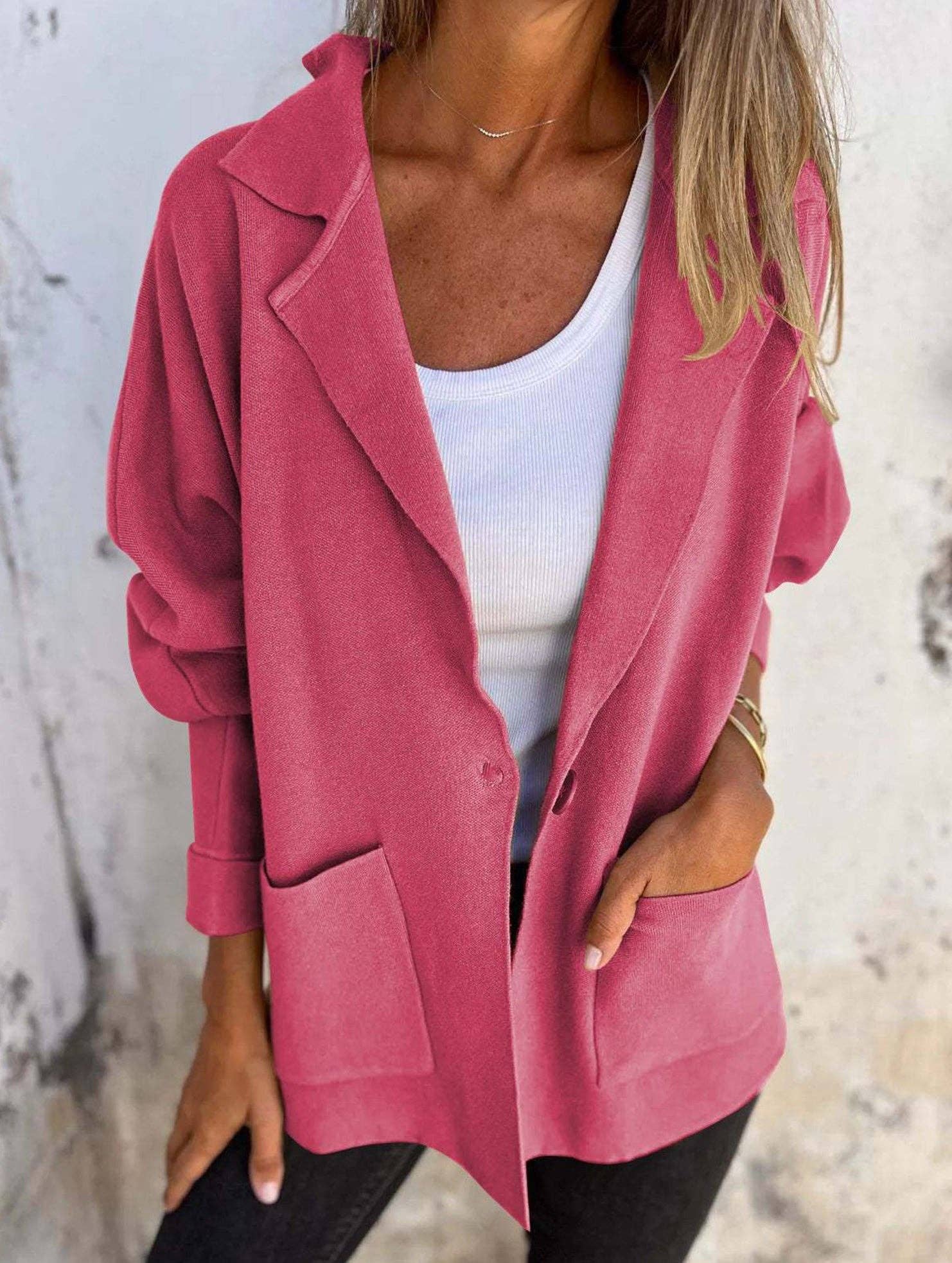 Lovenne - Wholesale Jacket - Women's - Versatile lapel pocket jacket10