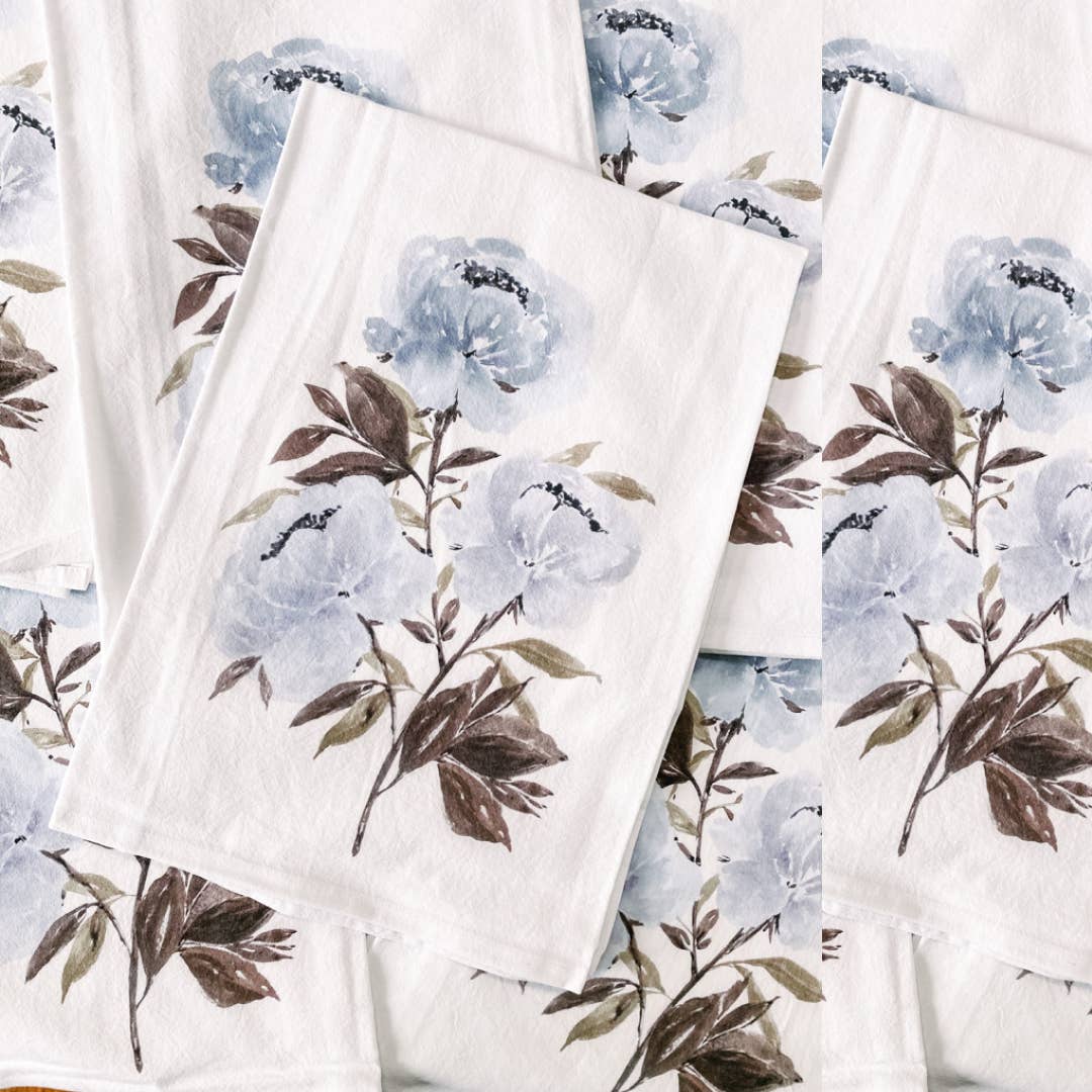 Art and Home co. - Wholesale Tea Towel - Blue Peony 100% Cotton Tea Towel—Decorative and Functional3
