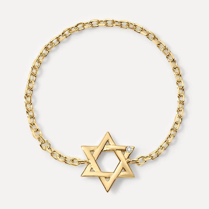 Star of David Chain Ring for wholesale by Kelly Bello Design