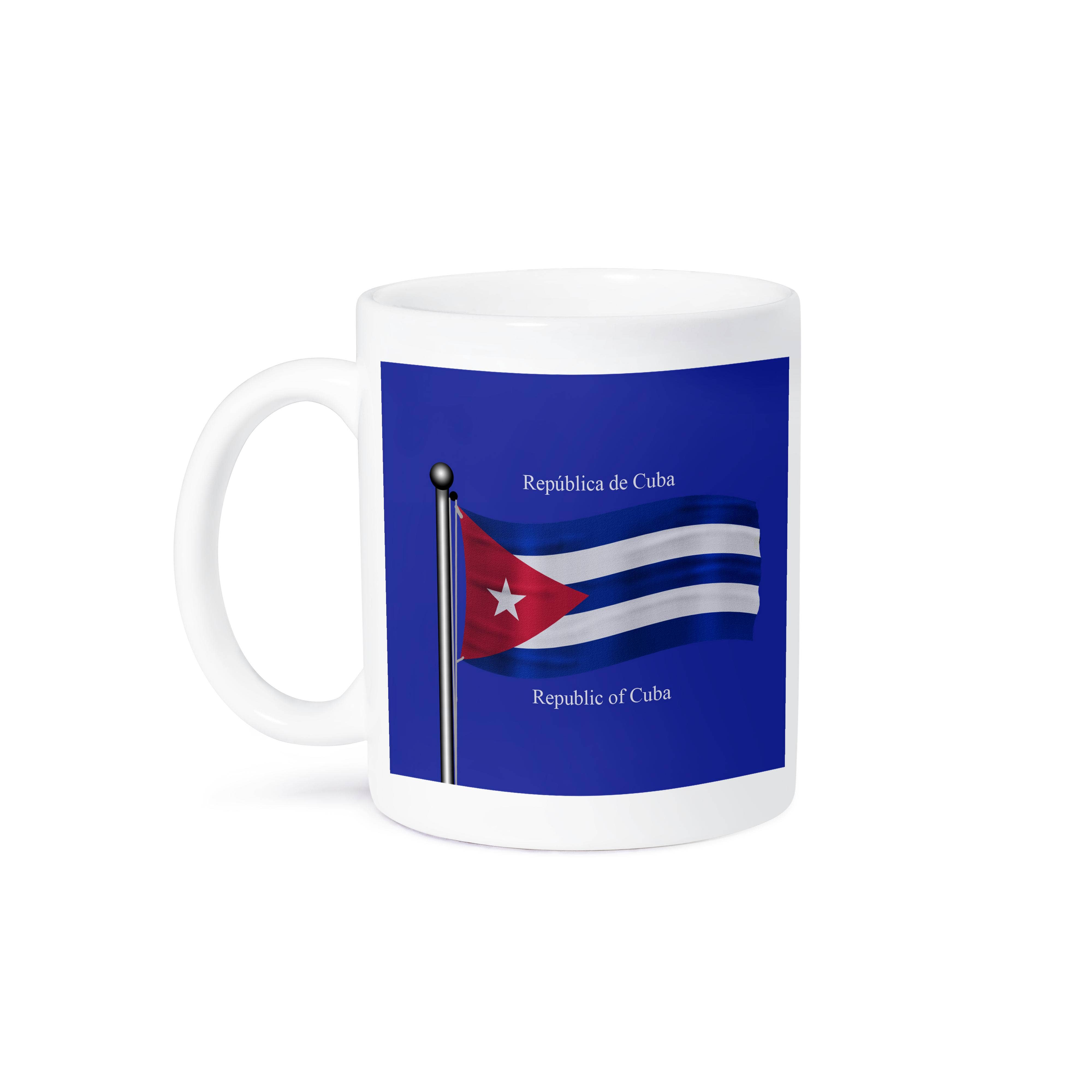 3dRose - Wholesale Coffee Mug - 3dRose, The flag of Cuba on a blue background with Republic of Cuba in English and Spanish, Mug8