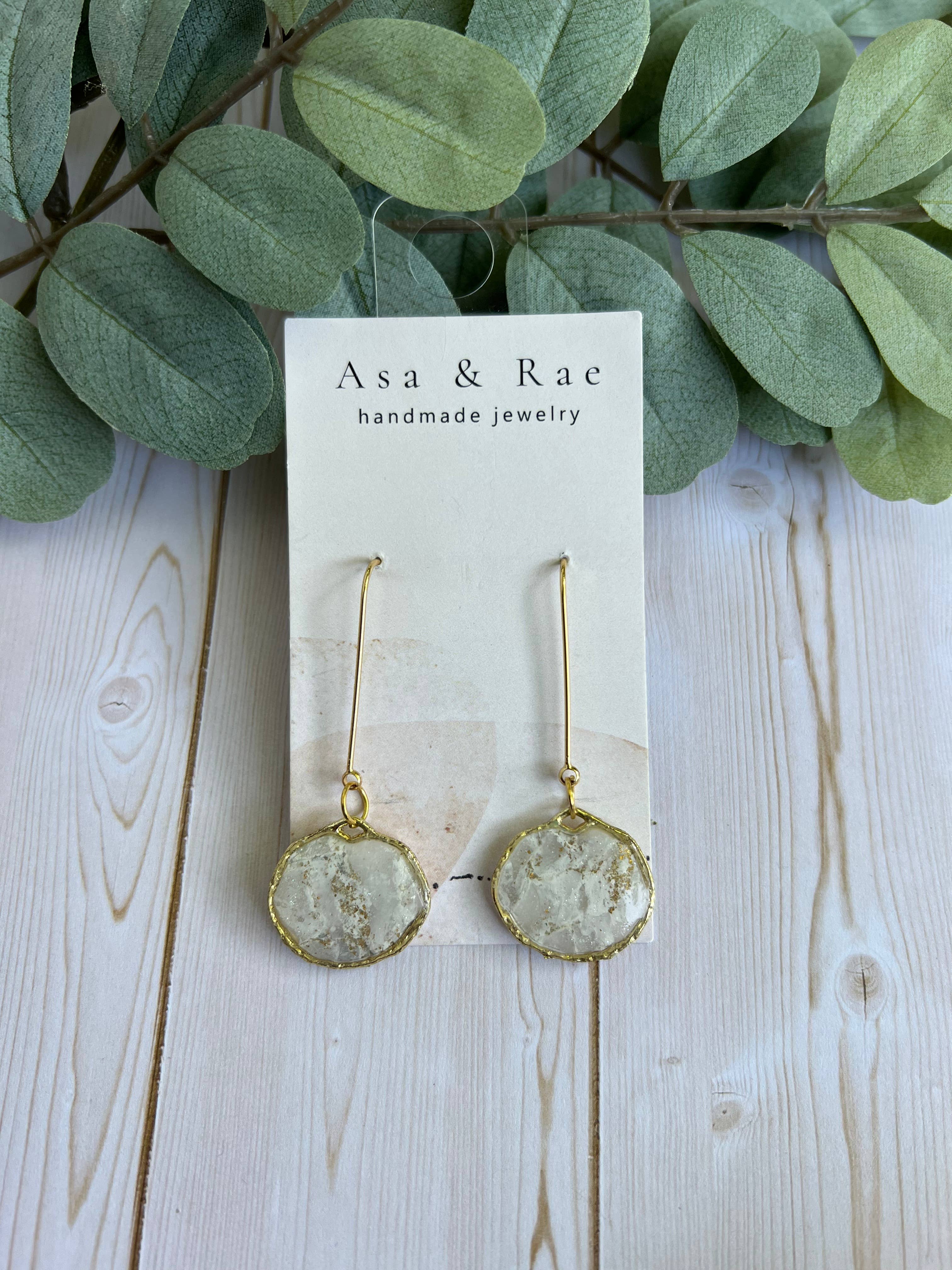 Asa&Rae - Wholesale Dangle Earrings - Abstract, Gold Ring Circle Drop Dangle 6