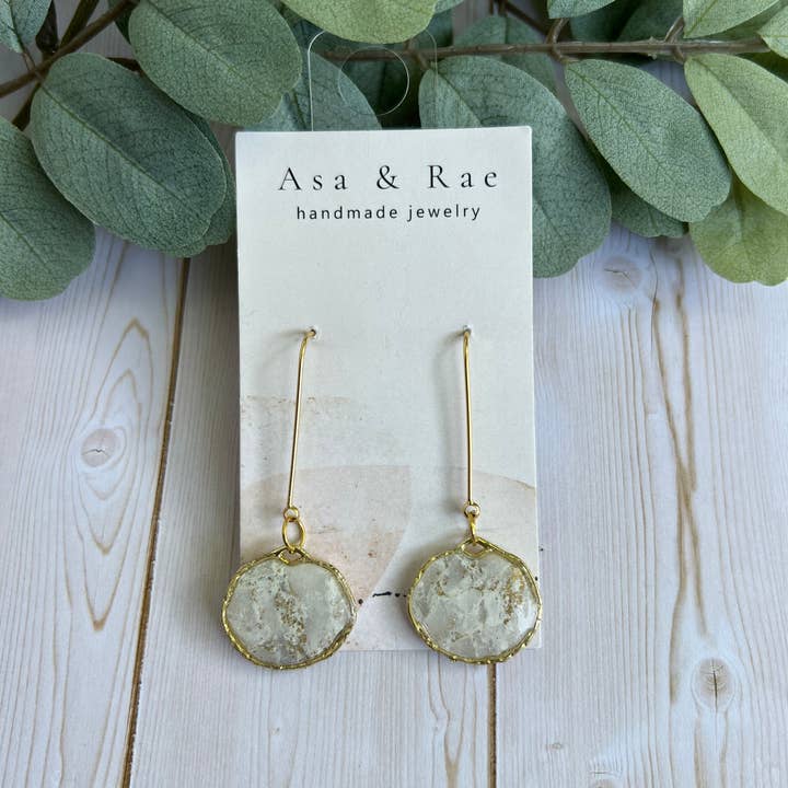 Asa&Rae - Wholesale Dangle Earrings - Abstract, Gold Ring Circle Drop Dangle 6