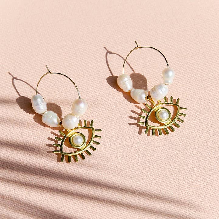 Gold Eye Hoops for wholesale by Kingston Jewellery